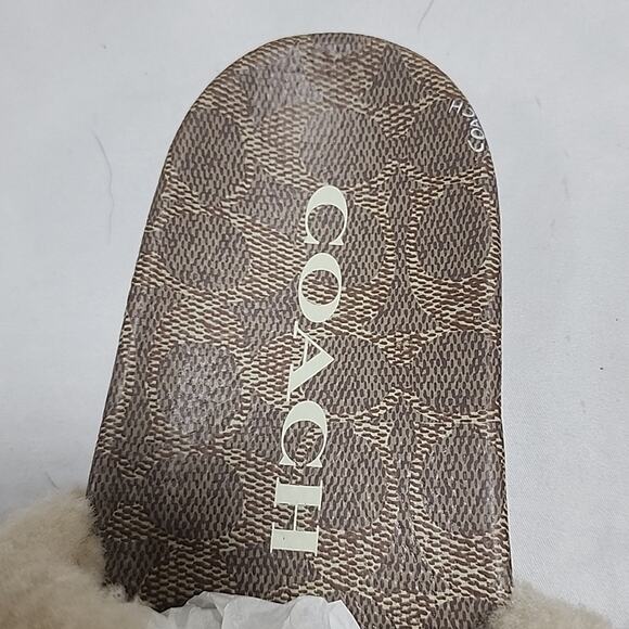 🐨COACH🐨ULLA SHEARLING SLIDE COMFORTABLE COLORWAY IVORY LADIES 8 NWB📦ELEGANT - Picture 11 of 16